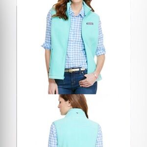 Vineyard Vines full-zip fleece vest in mint green Size XS